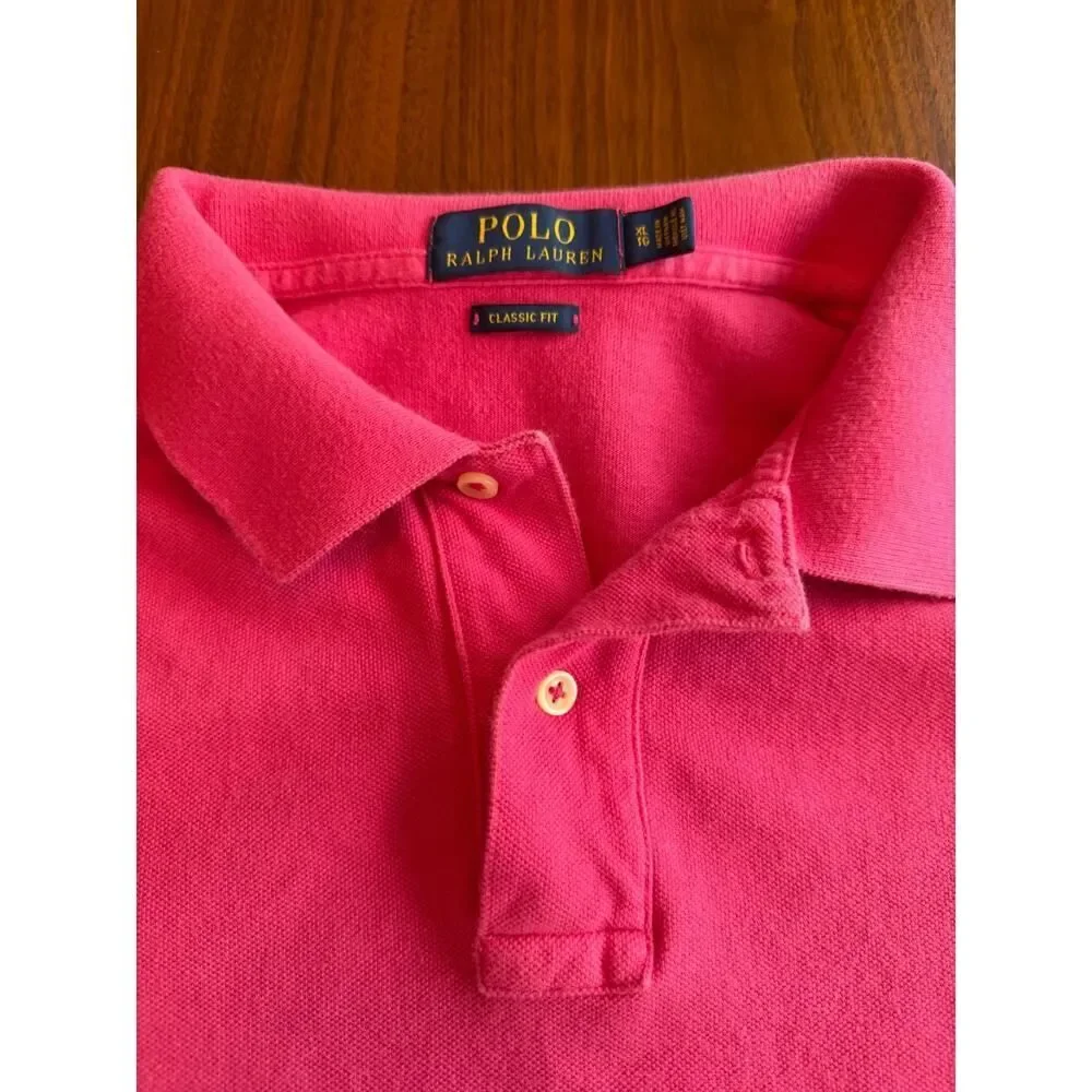Polo Ralph Lauren Men's Pique Polo Shirt in Bright Pink - Size XL